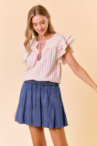 Stripped Ruffle Top 2 colors