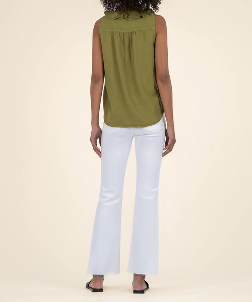 Olive Ruffle Tank