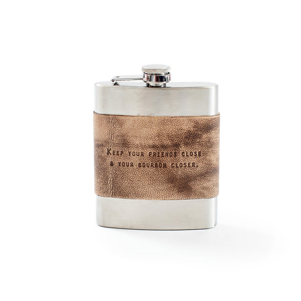 *Leather Quote Flasks