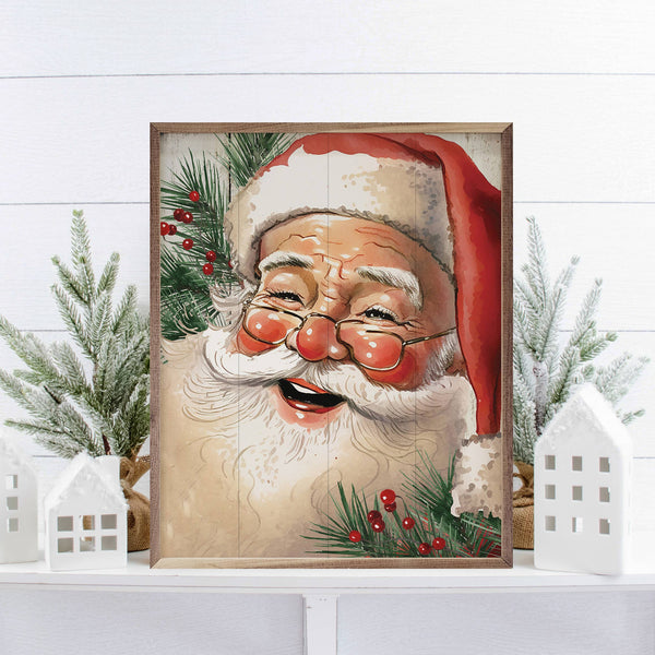 *Jolly Red Hat Santa With Glasses: 24 x 30