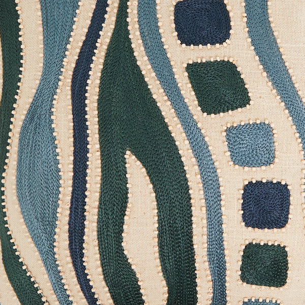 Embroidered Pillow: Blue