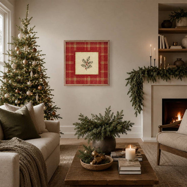 Cranberry Plaid Holly: 12x12
