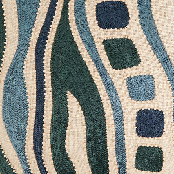 Embroidered Pillow: Blue