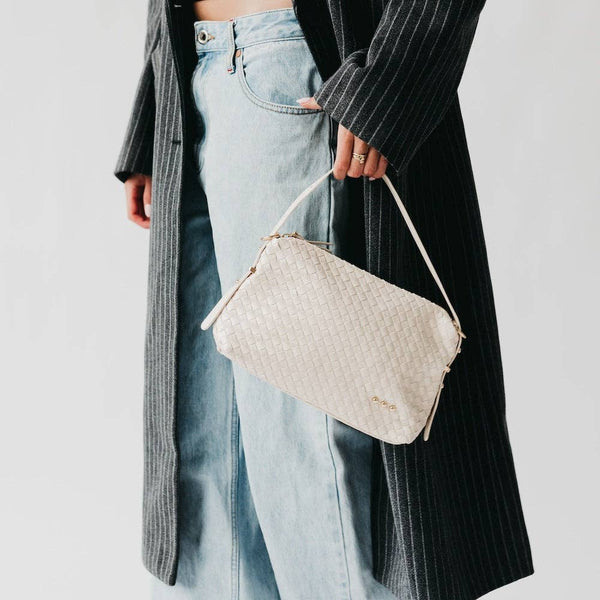 Harper Hobo Woven Shoulder Bag: Brown