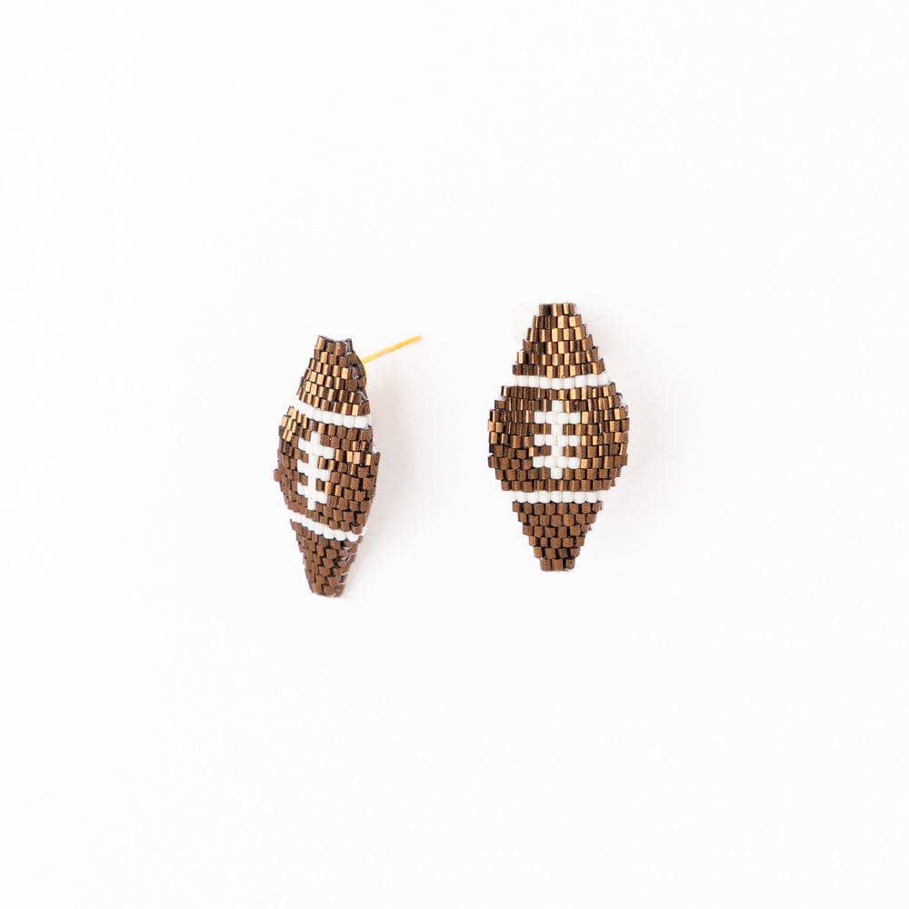 Game Day Luxe Football Earrings Bronze Wholesale