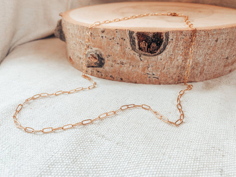 Gold Filled Paperclip Chain Necklace : 16"