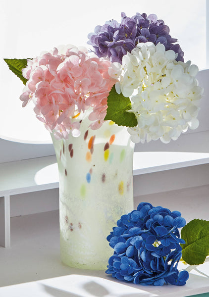 Soft Touch Faux Hydrangea Stem Blue Plastic Spring