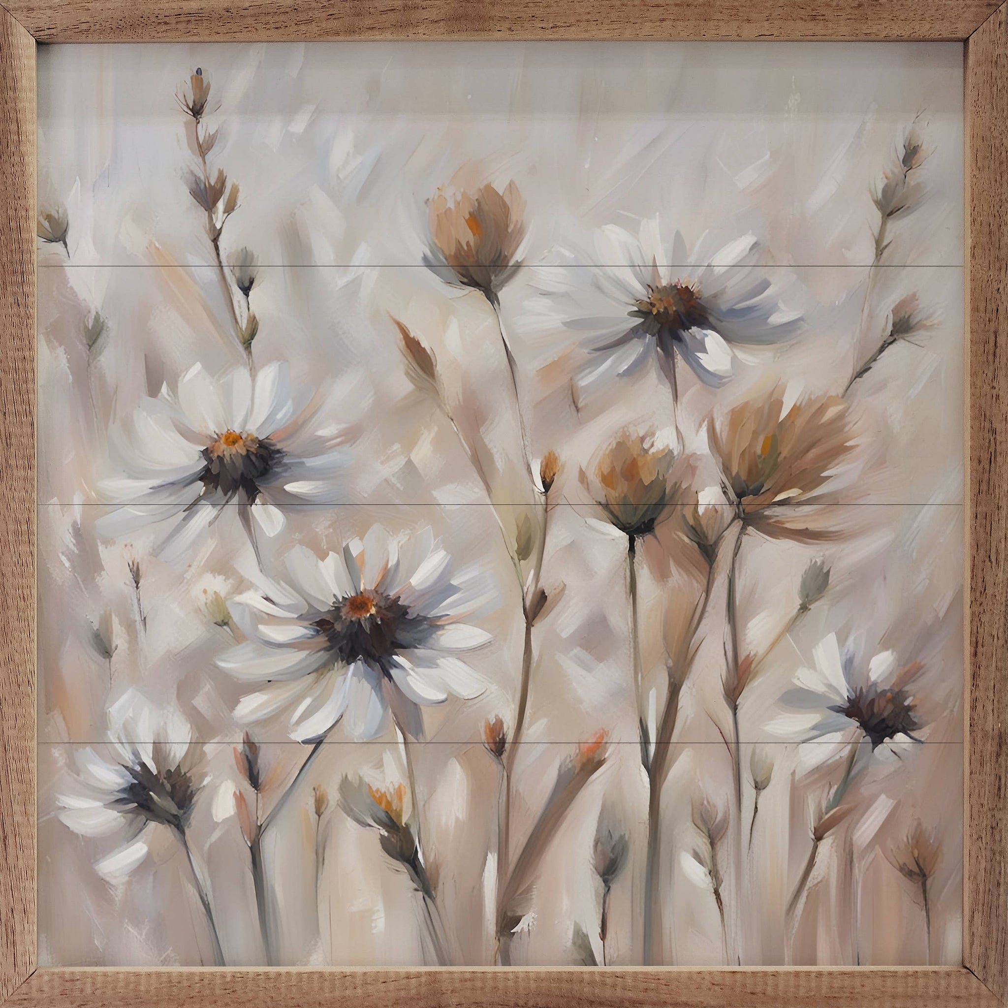 Neutral Daisy Field: 16 x 16 x 1.5