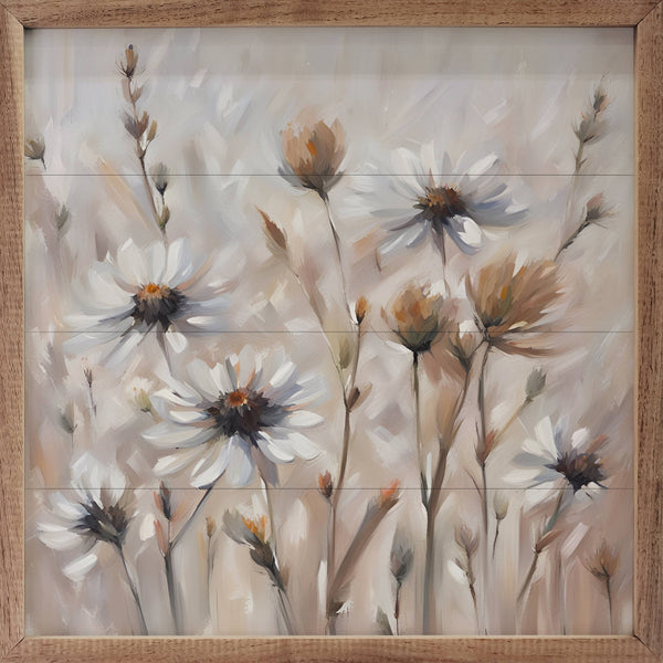 Neutral Daisy Field: 16 x 16 x 1.5