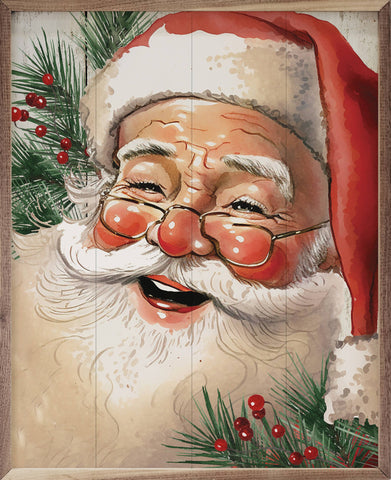 *Jolly Red Hat Santa With Glasses: 24 x 30