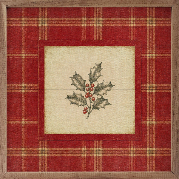 Cranberry Plaid Holly: 12x12