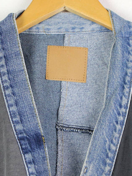 Upcycled Patchwork Denim Jacket: One Size