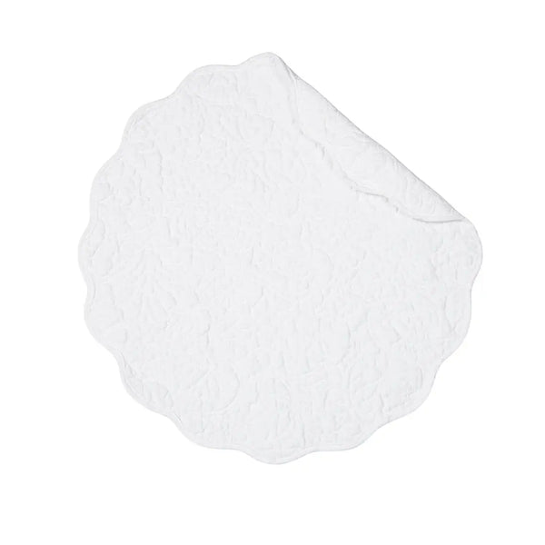 Christiana Solid Floral Round Placemat: Breeze Blue