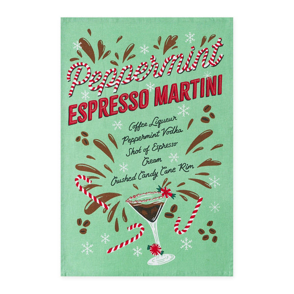 Peppermint Espresso Martini Printed Floursack Dishtowel