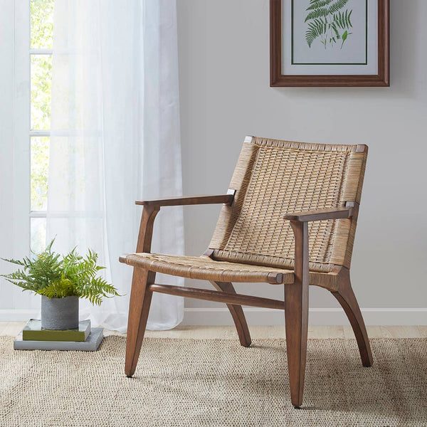 Rustic Farmhouse Ratten Seat Arm Chair, Natural *