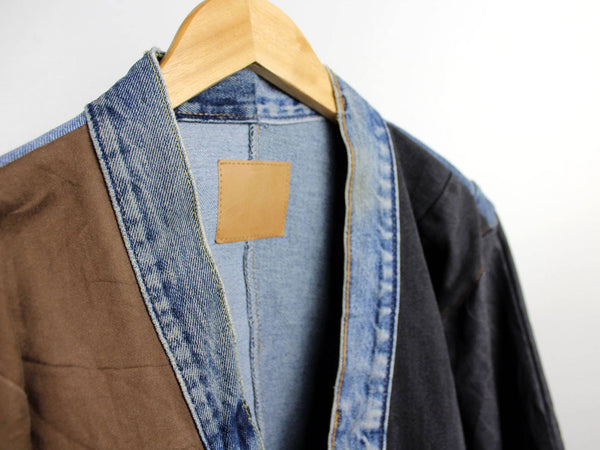 Upcycled Patchwork Denim Jacket: One Size