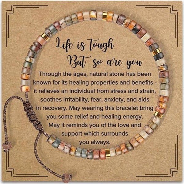HANDMADE WOVEN BRACELET NATURAL STONE BRACELET_CWAB4624: TYPE1 / (OS) 1