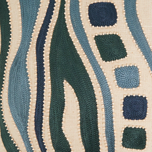Embroidered Pillow: Blue