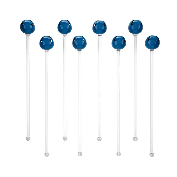Jingle Bell Stir Sticks - Deep Blue: Plastic, Metal / 6.5" L