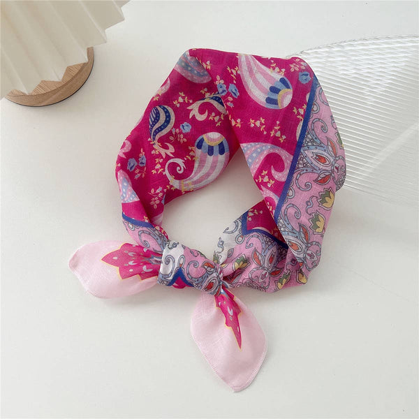 Cotton Linen Square Scarf - Breathable Neck Wrap_CWMS0673: TYPE1 / (OS) 3