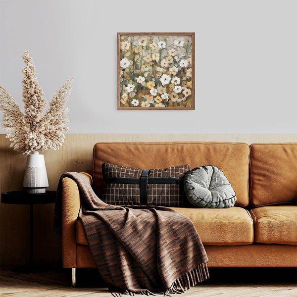 Abstracted Florals 3 Neutral By Nina Blue: 16 x 16 x 1.5