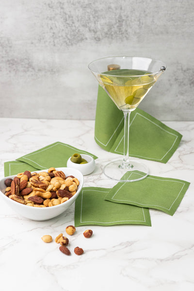 Cotton Cocktail Napkin Roll: Olive (Warm Green)