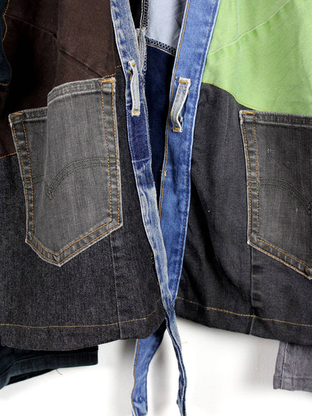 Upcycled Patchwork Denim Jacket: One Size