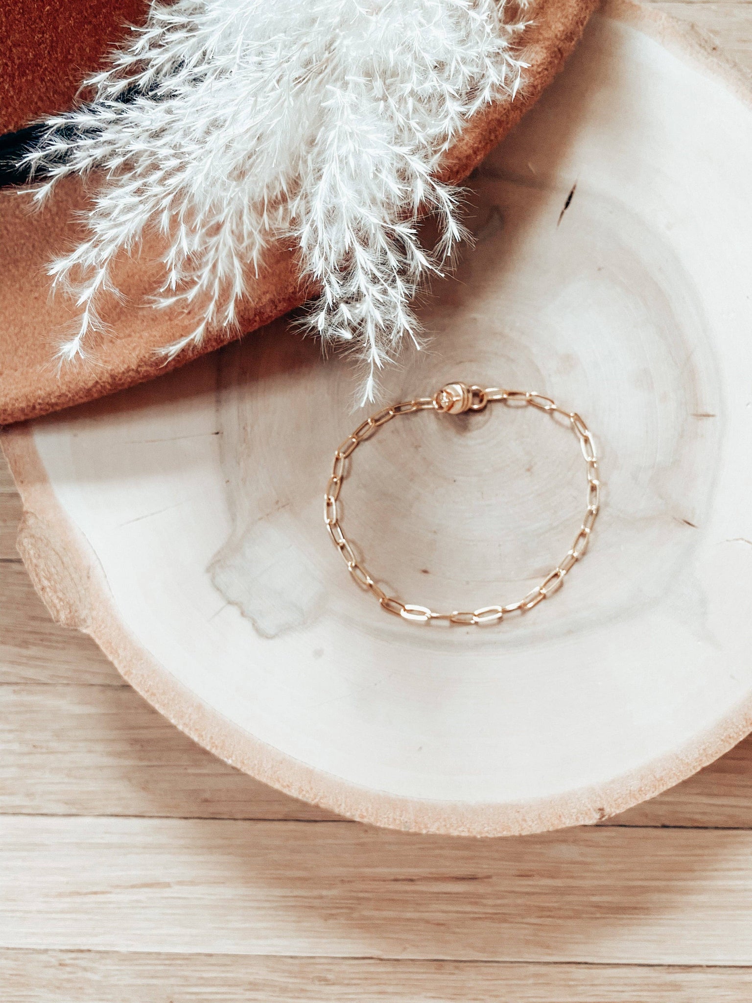 Gold Filled Paperclip Chain Bracelet : 7" Womens Medium