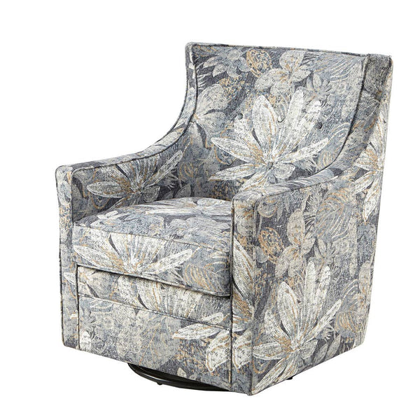 Floral Upholstered Swivel Glider Accent Chair *