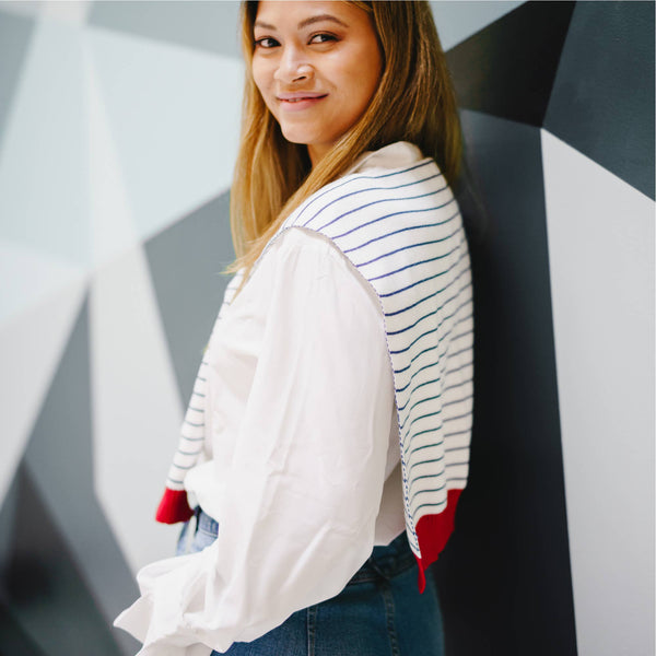 Starboard Stripes Faux Sweater Scarf