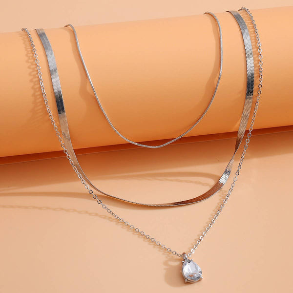 COOL STYLE STACKED TEMPERAMENT SIMPLE NECKLACE_CWAJE2001: GOLD / (OS) 3