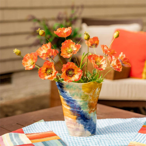 Small Hand-Painted Multicolor Organic Vase