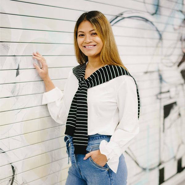 Midnight Stripes Faux Sweater Scarf