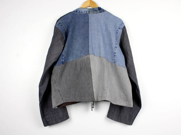 Upcycled Patchwork Denim Jacket: One Size