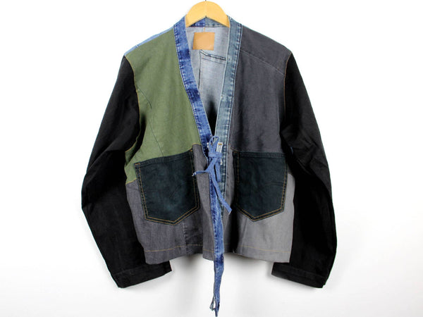 Upcycled Patchwork Denim Jacket: One Size