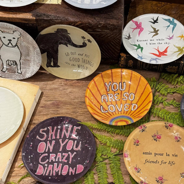 Shine On You Crazy Diamond Mini Round Decoupage Plate - 4"