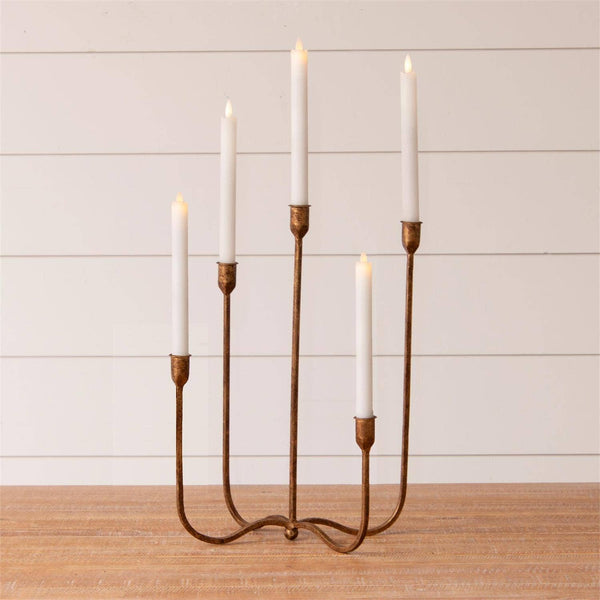 Hand Forged Metal Candelabra, Brass