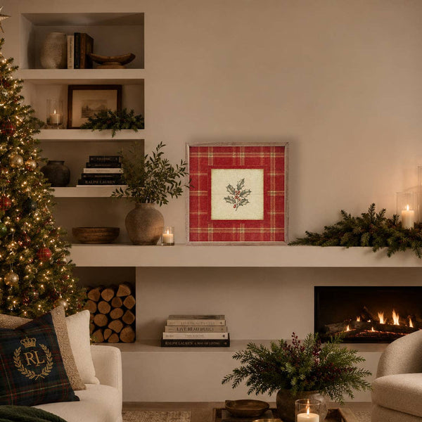 Cranberry Plaid Holly: 12x12