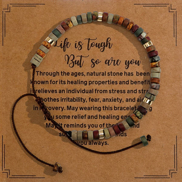HANDMADE WOVEN BRACELET NATURAL STONE BRACELET_CWAB4624: TYPE1 / (OS) 1