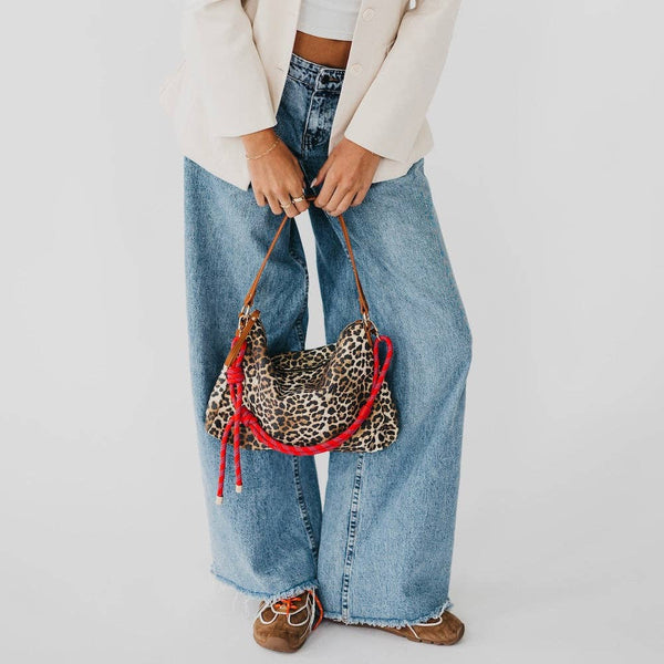 Cosette Canvas Shoulder Bag: Leopard