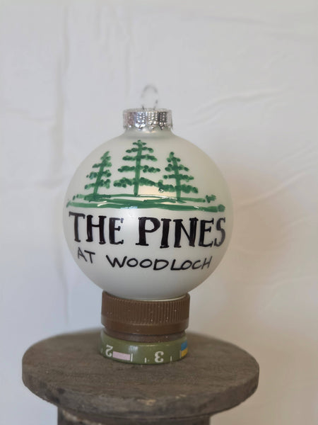 Custom Name Hand Painted Glass Ball Ornament : Basic box / Coordinating Ribbon / Large