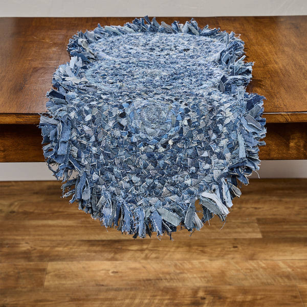 Braided Denim Table Runner 34" L