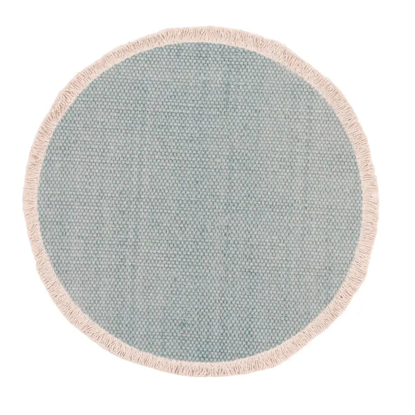 Fringed Solid Round Placemat: Cherry Red