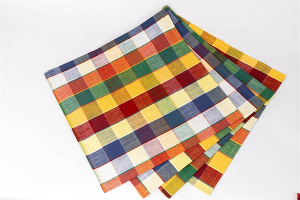 Bright Plaid Cotton Napkin
