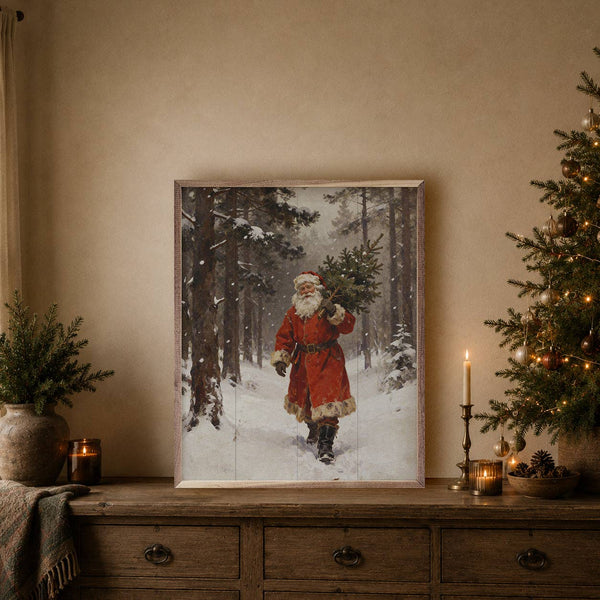 Santa Claus Through The Pines: 24x30