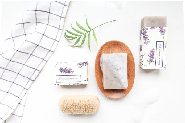 Oatmeal Lavender Sage Handmade Soap: