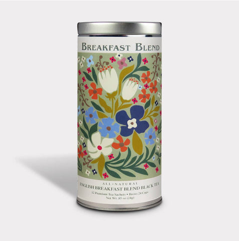 Fluer Nuevo Breakfast Blend Tea- 12 Tea Sachets -Tall Tin