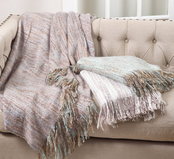 Faux Mohair Throw: Aqua / 50"x60"