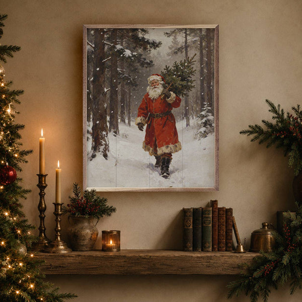 Santa Claus Through The Pines: 24x30