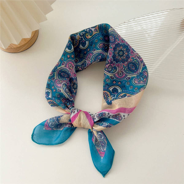 Cotton Linen Square Scarf - Breathable Neck Wrap_CWMS0673: TYPE1 / (OS) 3